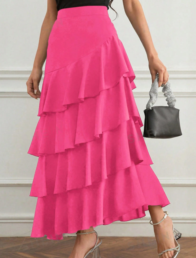 Tiered Ruffle Maxi Skirt