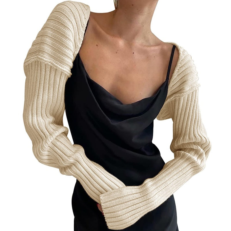 Ribbed Knit Arm Warmer Bolero