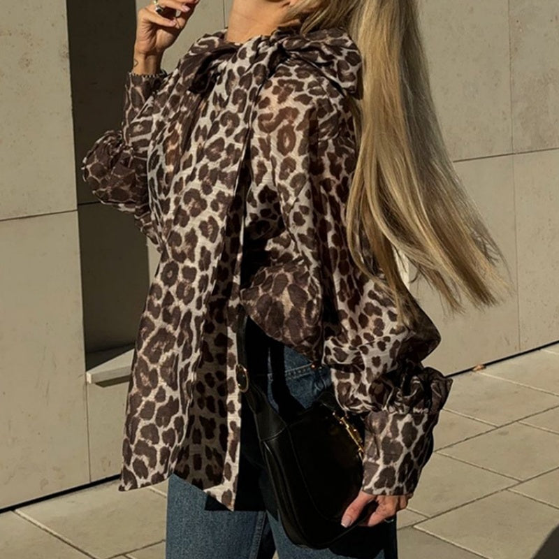 Oversized Leopard Print Shirt