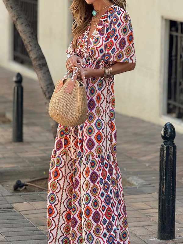 Boho Graphic Maxi Dress