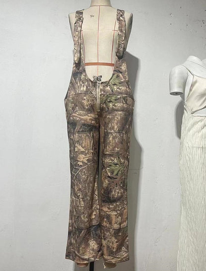 Printed Low-Rise Strap Jumpsuit with Wide Legs