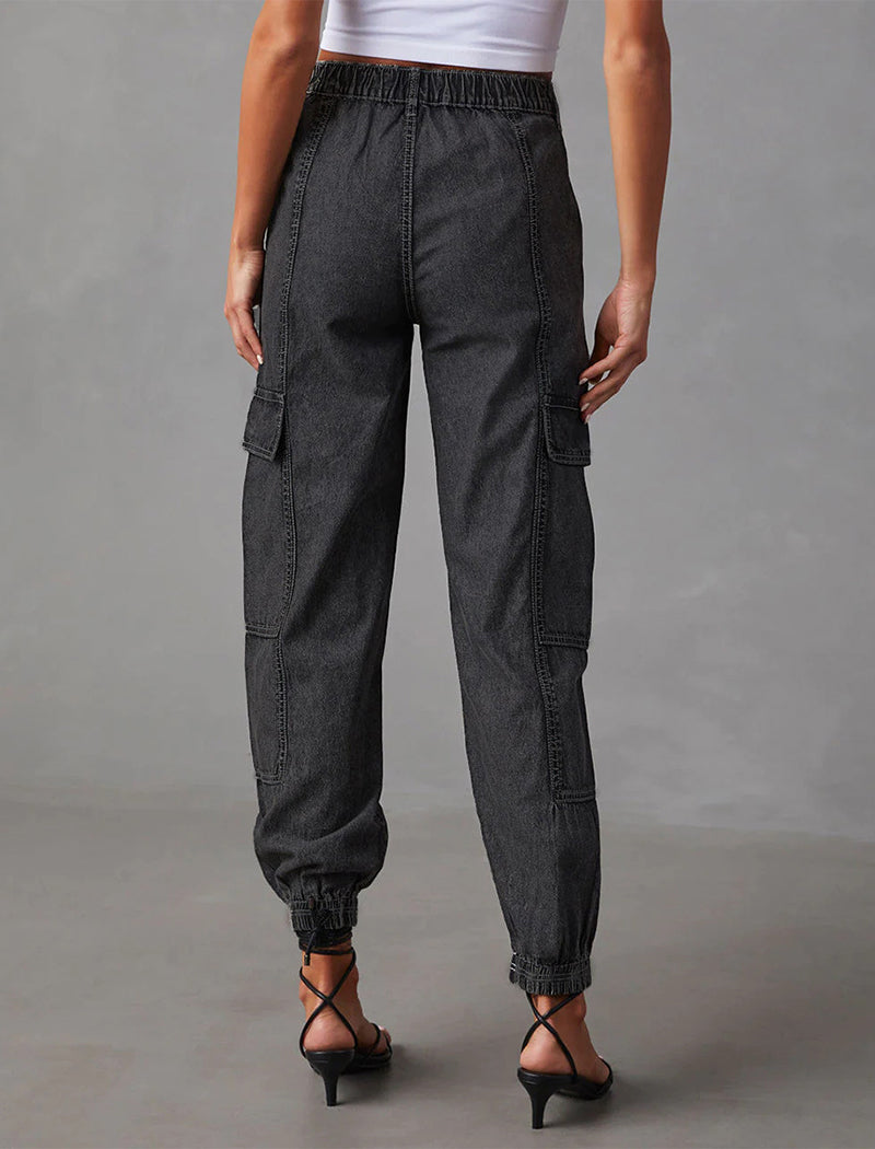 Elastic Waist Drawstring Loose Pants