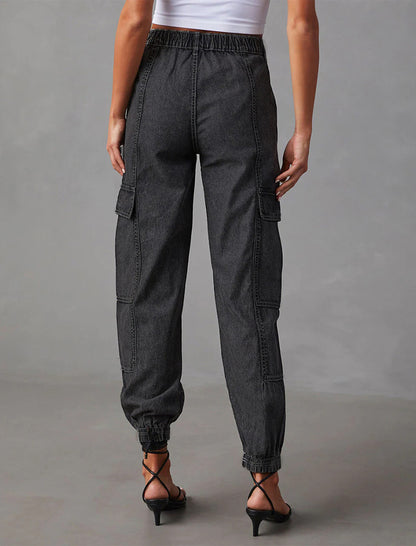 Elastic Waist Drawstring Loose Pants