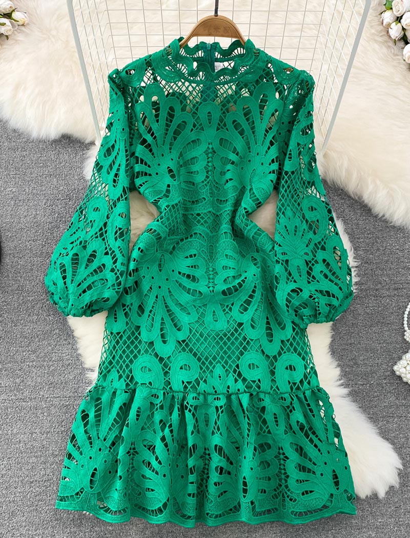 Long Sleeve Lace Midi Dress