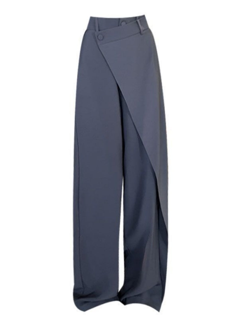 Wide-Leg Pants with Wrap Overlay