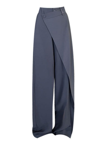 Wide-Leg Pants with Wrap Overlay