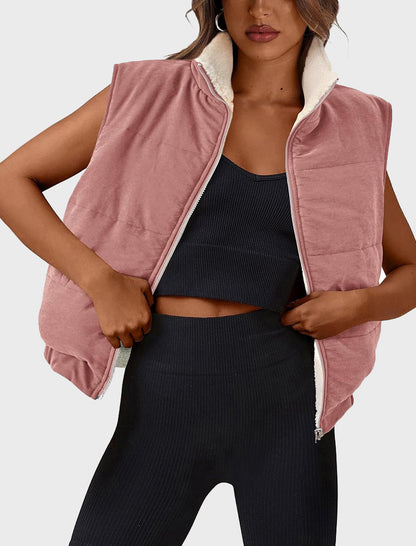 Reversible Zip-Up Quilted Vest