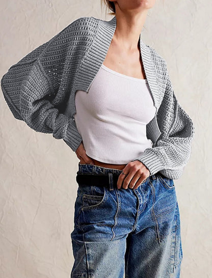 Oversized Knit Cropped Cardigan