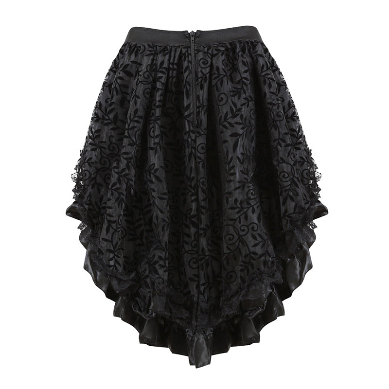 High-Low Ruffle Lace Skirt