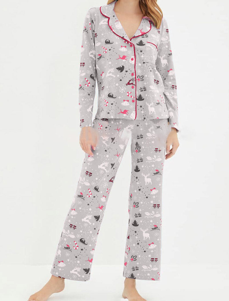 Printed Button-Down Pajama Set