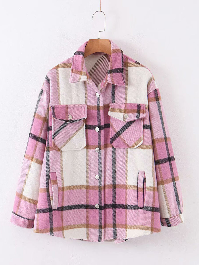 Casual Plaid Shirt Jacket