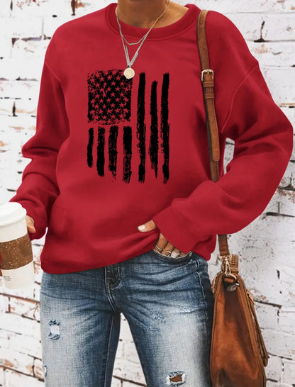 Distressed American Flag Graphic Top