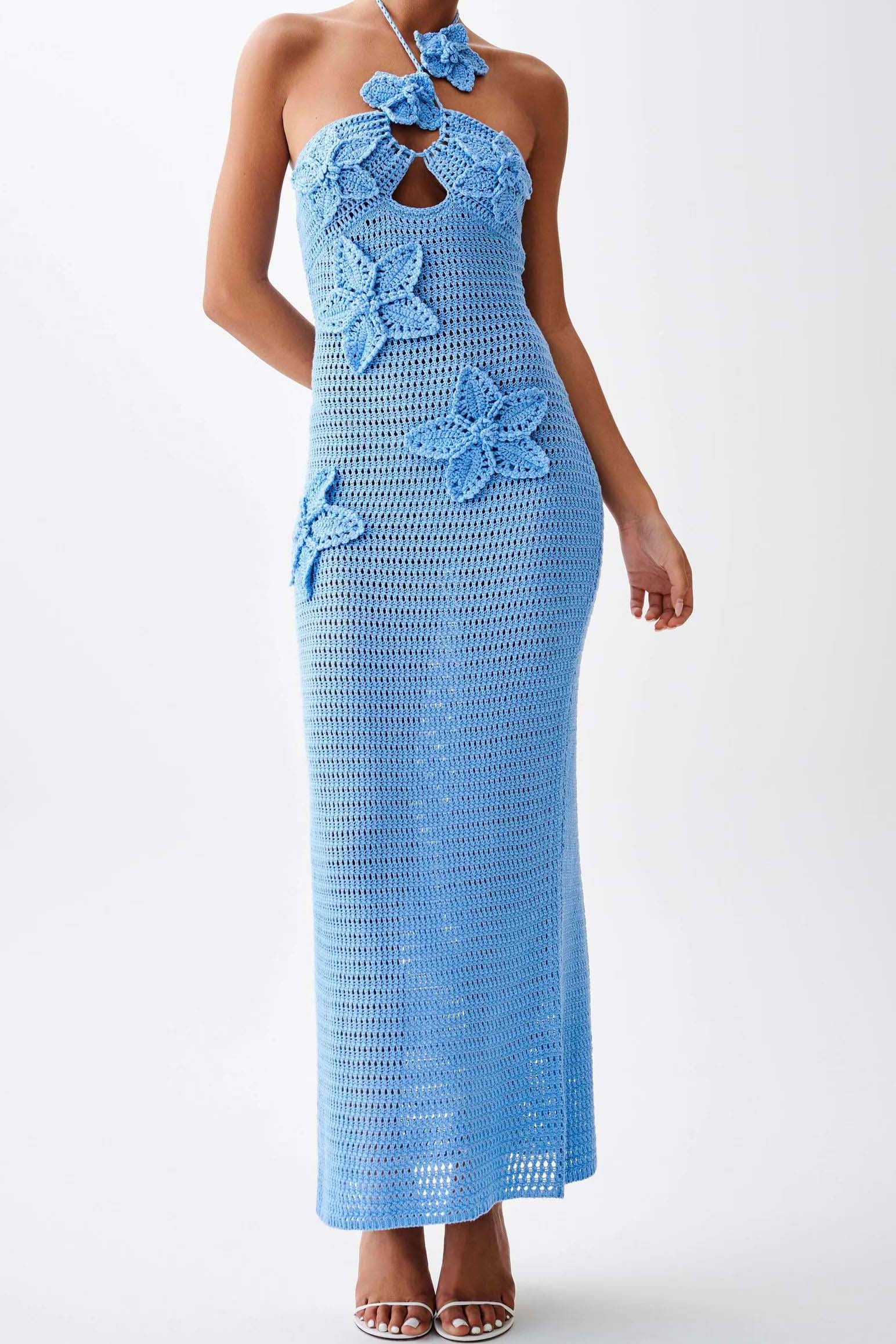 Crochet Halter Maxi Dress