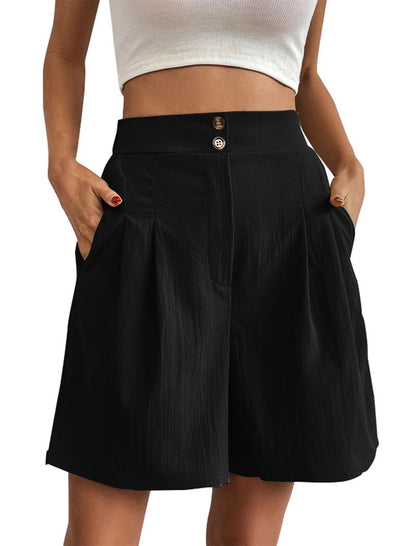 High-Rise Buttoned Shorts