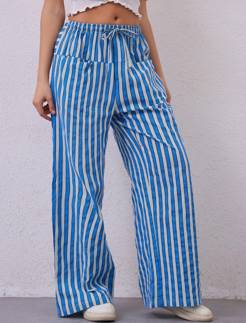 High-Waisted Striped Lounge Pants