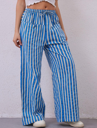 High-Waisted Striped Lounge Pants