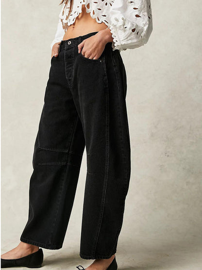 Wide-Leg Mid-Rise Pants