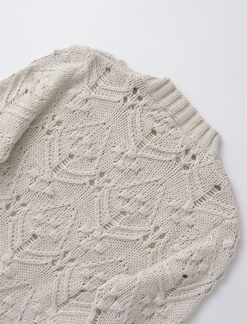 Intricate Knit Pattern Pullover Sweater