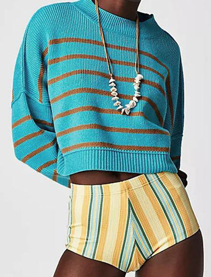 Cropped Striped Sweater