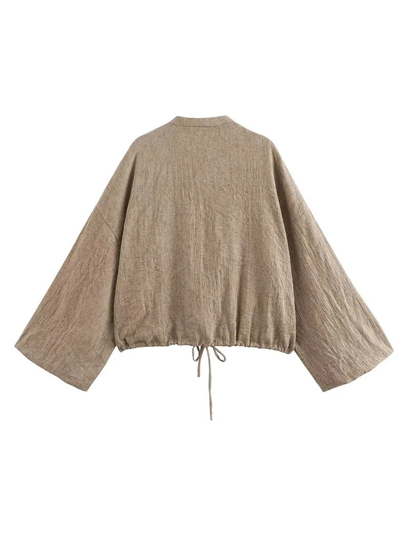 Tie-Front Bell Sleeve Top