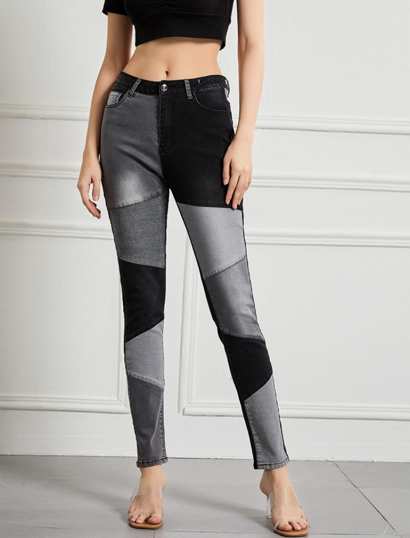 Slim High-Waisted Stretch Denim Pants