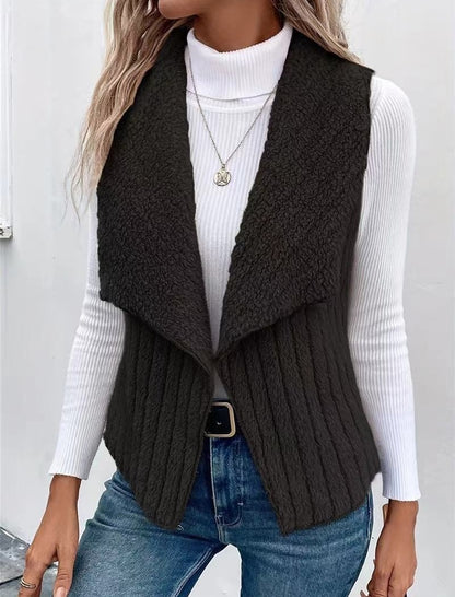 Sleeveless Open-Front Vest