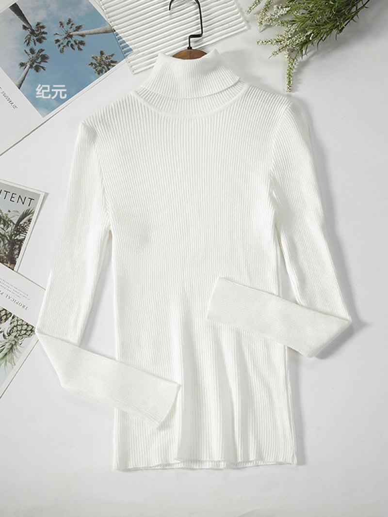 Classic Ribbed Turtleneck Top