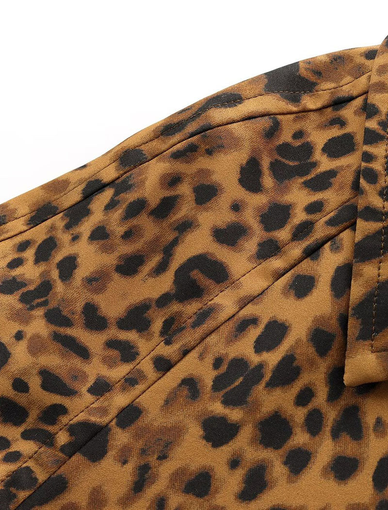 Animal Print Long Sleeve Trench Coat