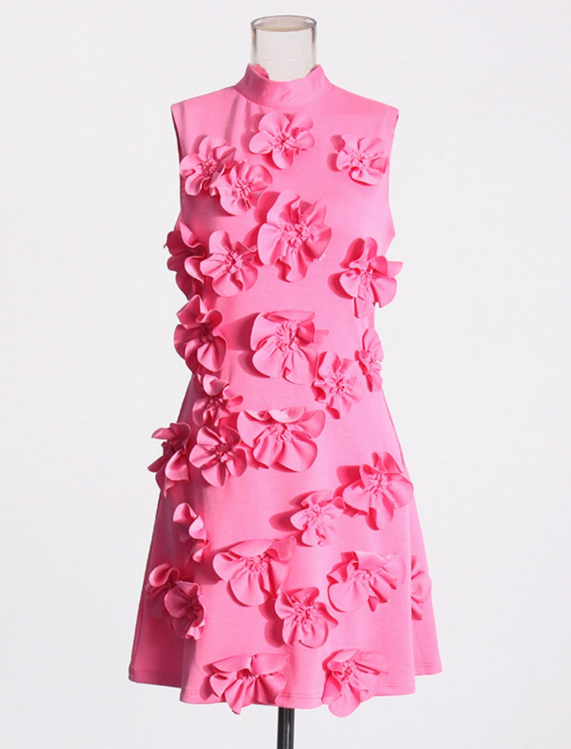 Floral Applique Sleeveless Dress