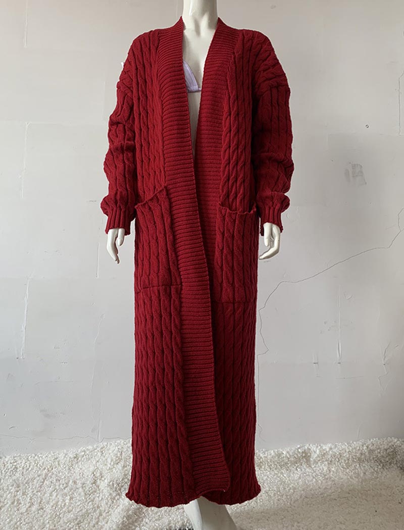 Cable Knit Long Cardigan