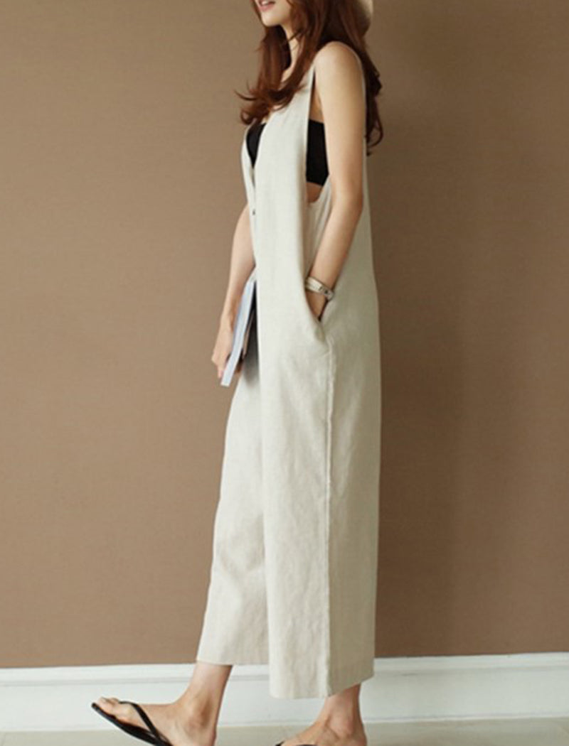 Sleeveless Wide-Leg Jumpsuit