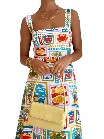 Graphic Print Maxi Dress