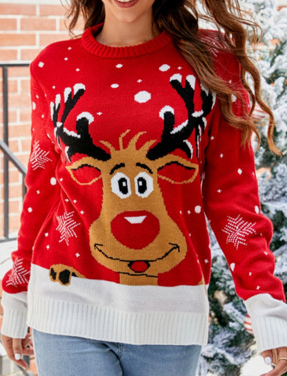 Reindeer and Tree Print Holiday Top