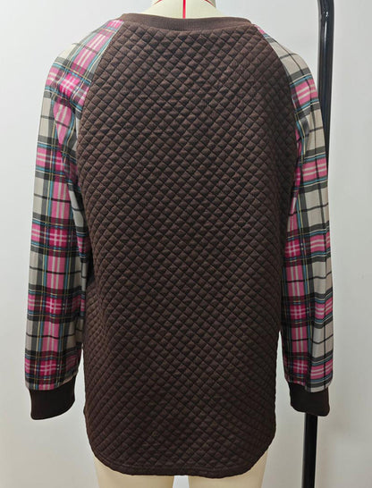Colorblock Plaid Pullover