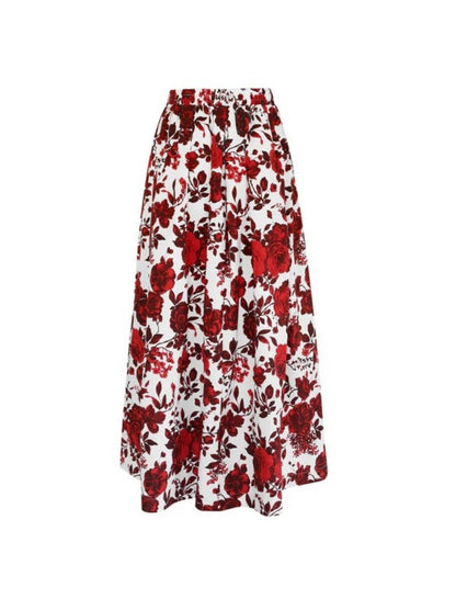 Floral A-Line Midi Skirt