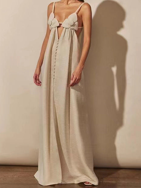 Plunging Cutout Maxi Dress