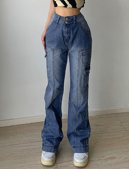 Denim High-Waisted Wide-Leg Jeans