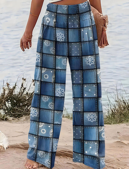 Patchwork Bohemian Wide-Leg Pants