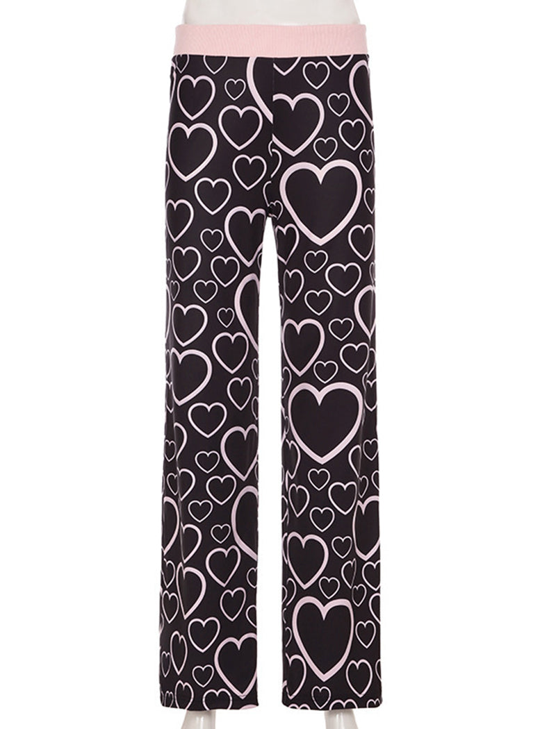 High-Waisted Straight-Leg Casual Pants