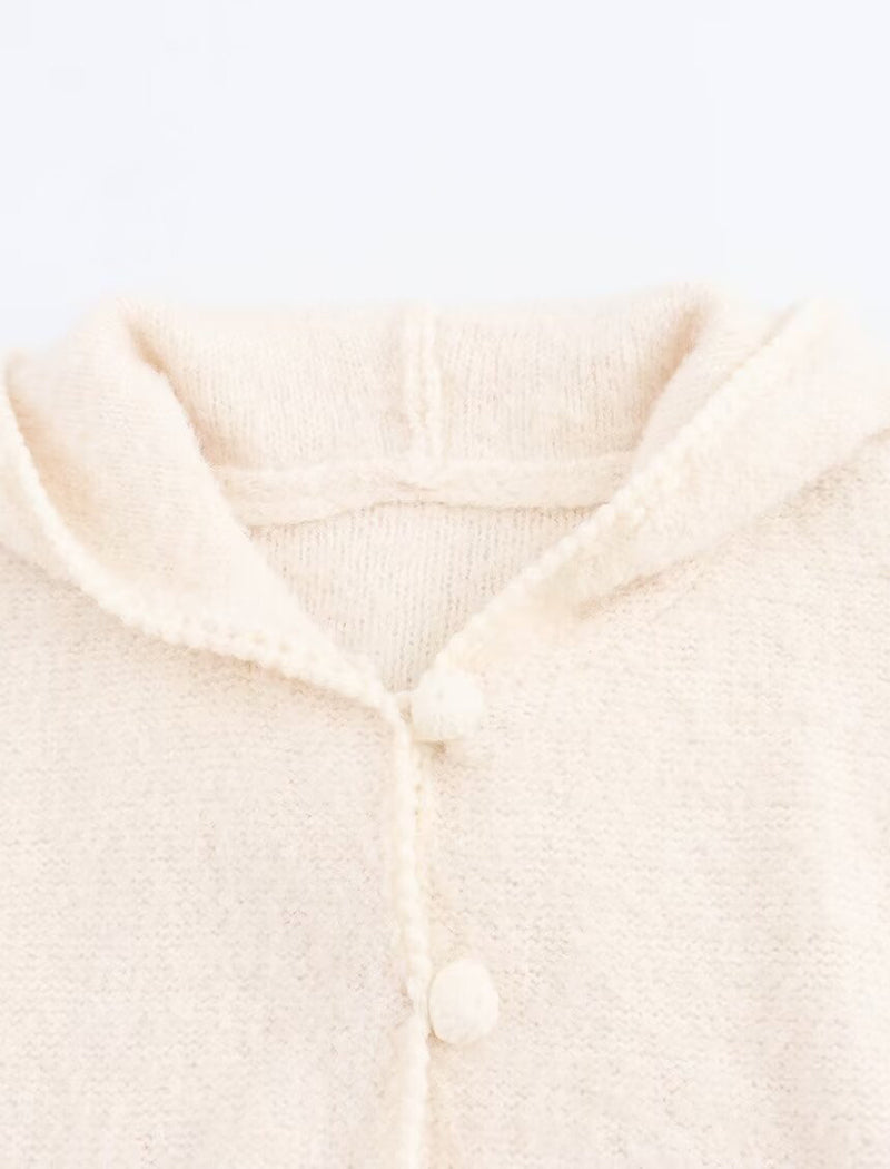 Hooded Knit Cardigan Sweater