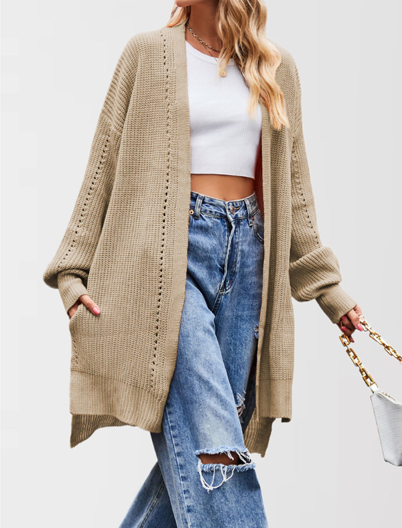 Longline Knit Cardigan with Open Front