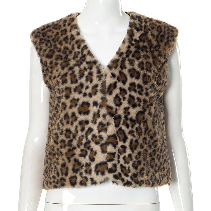 Leopard-Print Statement Vest