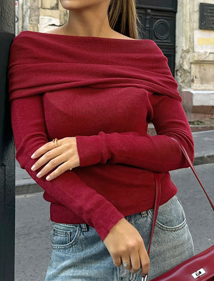 Off-Shoulder Knit Top