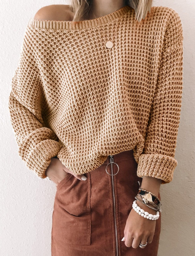 Off-Shoulder Knit Sweater