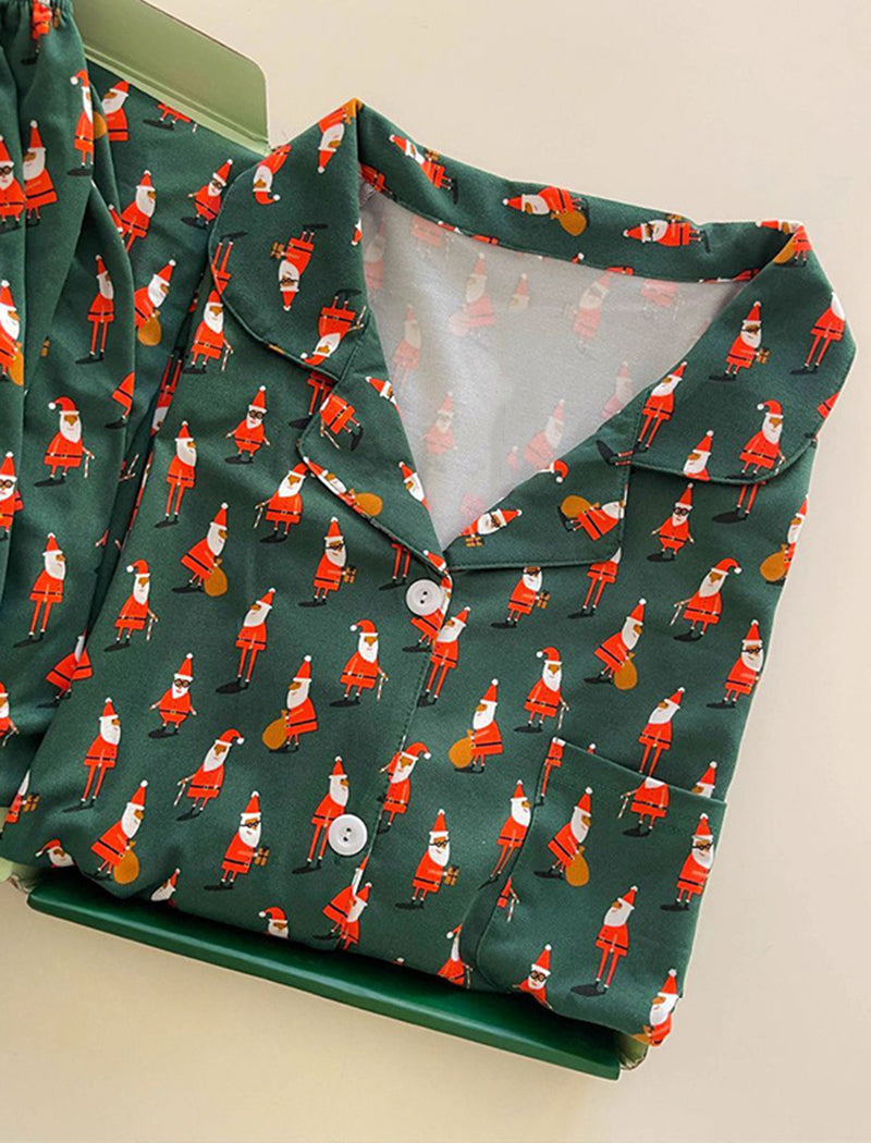 Santa Claus Top and Long Pants Pajama Set