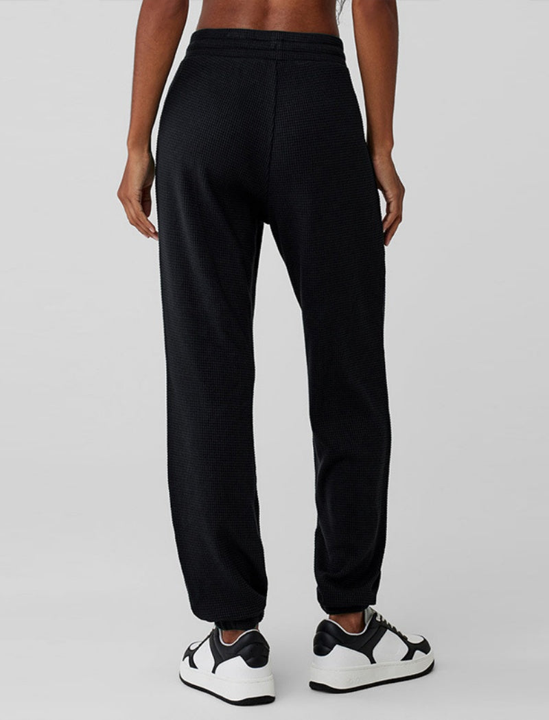 High-Waisted Ribbed Jogger Pants