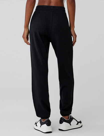 High-Waisted Ribbed Jogger Pants