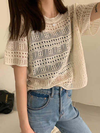 Crochet Short-Sleeve Top