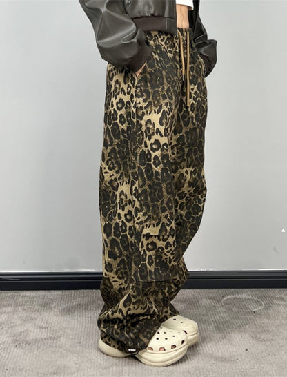 Relaxed Fit Leopard Print Pants