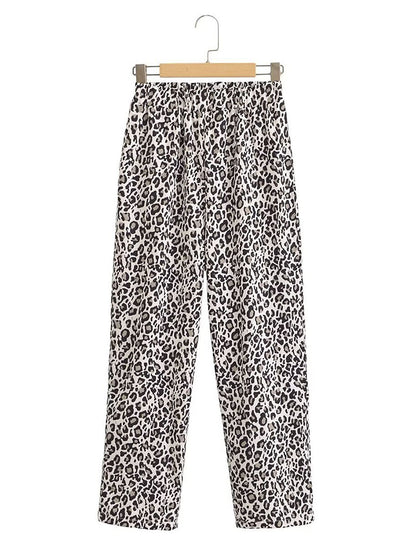 Leopard Print Top and Pants Set